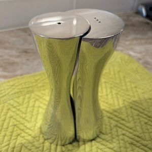 Nambe 6”  “Hug” Salt and Pepper Shakers